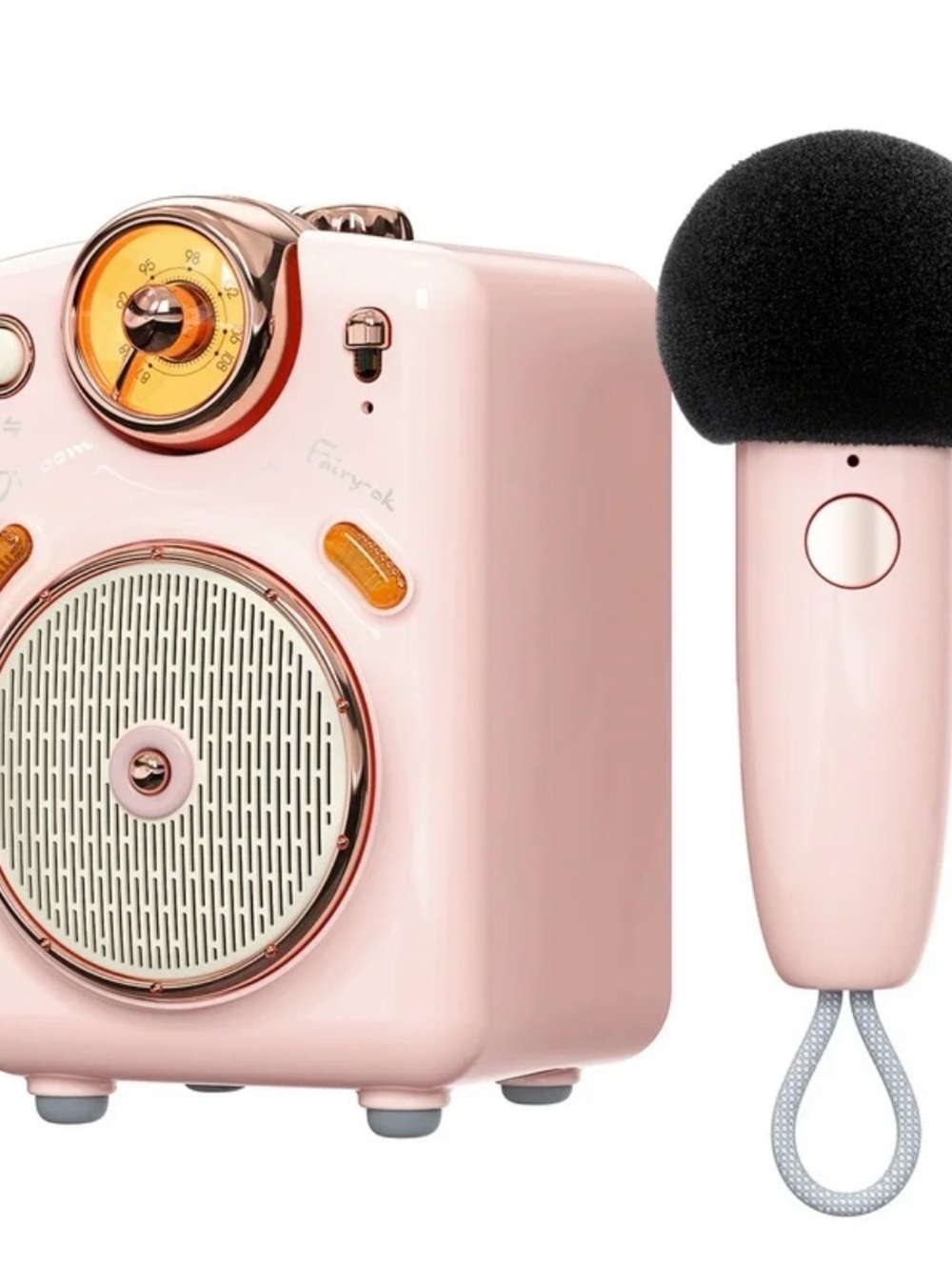 Divoom Fairy-OK Portable Bluetooth Speaker with Microphone Karaoke Function Pink